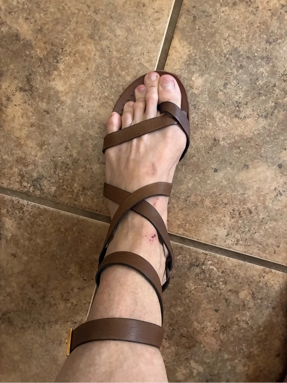 Tory Burch Brown Strappy Leather Women's Sandals size 9.5